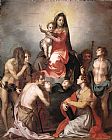 Madonna Canvas Paintings - Madonna in Glory and Saints